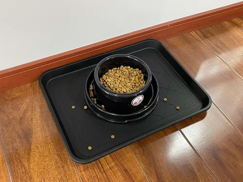 Vista 7 de PetLike Bandeja de botas para entrada en interiores, tapete de comida para mascotas, 16.7 x 12.8 pulgadas, paquete de 2 unidades, bandeja