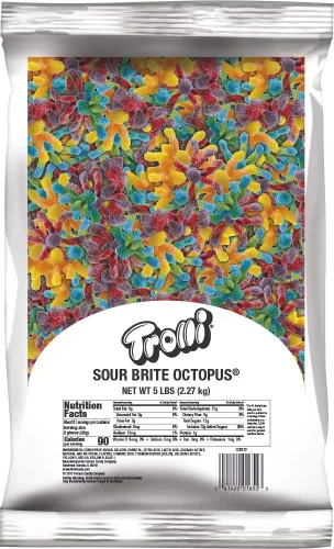 Trolli Sour Brite Octopus, caramelo de goma agria, bolsa a granel de 5 libras