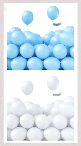 PartyWoo Globos blancos, 120 globos de 5 pulgadas y azul claro, 120 unidades de 5 pulgadas