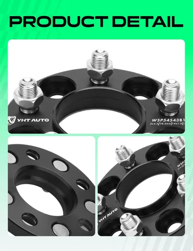 Vista 8 de YHTAUTO Espaciadores de rueda centrados de 5x4.5 de 0.591 in para Ford Lincoln Modelos: Explorer, Mustang, Aviator, Espaciadores de neumáticos