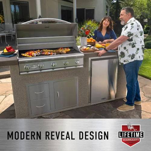 Vista 5 de Bull Outdoor Products Componentes Premium para Isla de Barbacoa de Cocina Exterior, Puerta de Acceso Vertical - Bisagra Izquierda con Reborde