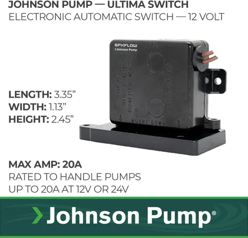 Vista 2 de Johnson Pumps Of America 36303 Marine apagador de control de Ultima Auto Bilge, de 20 A