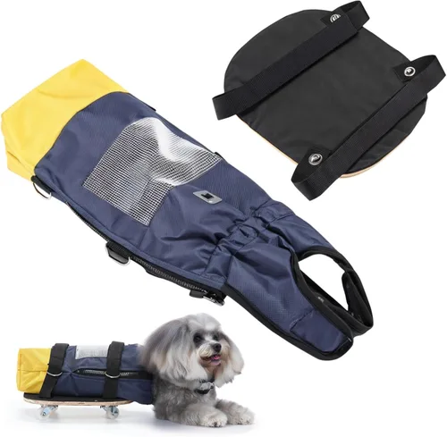 Adjustable Dog Wheelchair for Back Legs, Mobility Aid for Pets, Nylon Construction with Mesh Window, S, M, L Sizes, Suitable for Dogs 5-18 Lbs