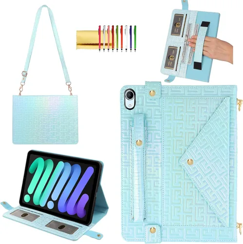 Vista 162 de Funda tipo bolso para iPad mini de 5ª/4ª/3ª/2ª/1ª generación de 7.9 pulgadas, Techcircle funda ligera tipo folio con soporte bandolera con billetera