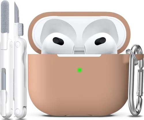 Vista 17 de Funda para AirPods con llavero, protección completa, de silicona, accesorios para AirPods, funda para chicas con estuche de carga inalámbrico
