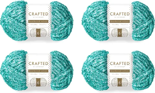 Vista 54 de Crafted By Catherine Luxe Velvet - Ovillo de hilo sólido de terciopelo, paquete de 2 unidades (10.5 onzas, 98 yardas cada madeja), color negro