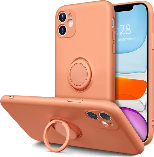 Vista 21 de Hython Funda para iPhone 11 con soporte de anillo [soporte de anillo giratorio de 360° con soporte magnético] [Soporte de montaje en automóvil] Negro