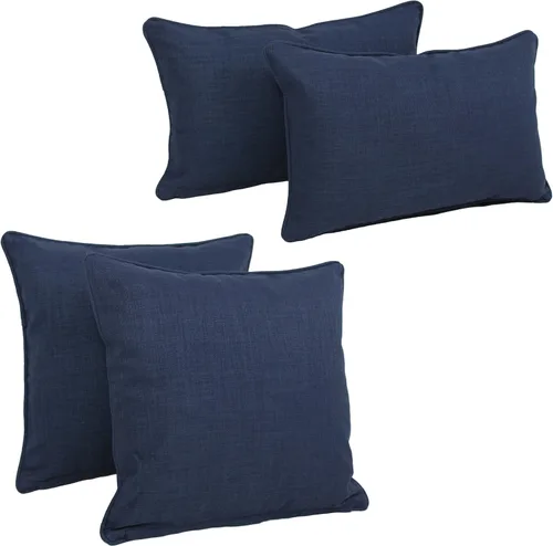 Vista 7 de Blazing Needles Juego de almohadas con cable para interiores y exteriores, color azul aguamarina, 4
