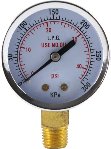 SÜA - Manómetro de baja presión para regulador de propano 0-40 psi - 2 pulgadas
