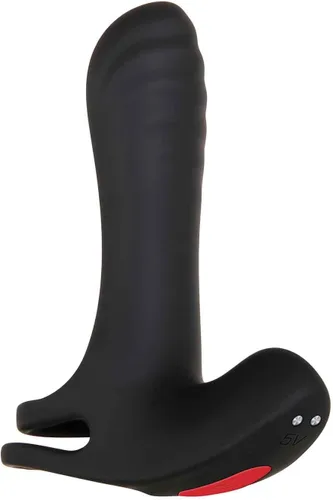 Vista 2 de Tolerancia Cero Potente 9 Velocidades Y Funciones Control Remoto Recargable Vibrador Girth Enhancer - Negro