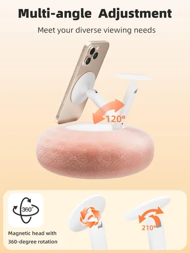 Vista 7 de Soporte magnético para Kindle con girador de páginas, soporte de almohada acogedor para Kindle para leer, soporte de teléfono ajustable de 360