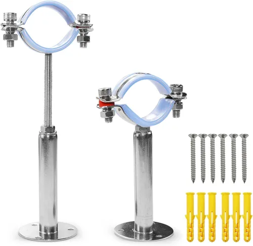 Vista 13 de AKIHISA Percha de anillo dividido resistente de 3 pulgadas, 2 piezas ajustables de acero inoxidable 304 para montaje en pared, montaje en techo