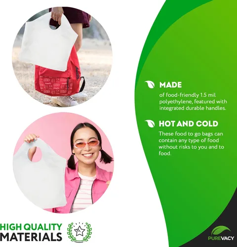 Vista 4 de Bolsas de plástico con mango troquelado para pequeñas empresas. Bolsas de mercancía con asas