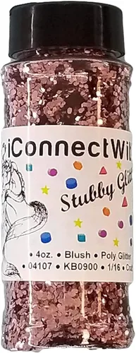 iConnectWith Glitter – Blush Rose Gold, Stubby Polyester Glitter; Multi-use for Crafts, Decorations, Nail Art, Makeup, Tumblers, Resin Art, and DIY