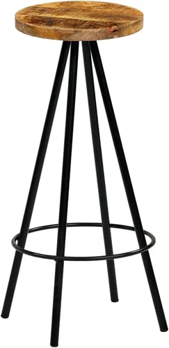 Vista 2 de sillas de bar, taburetes de bar, taburetes de bar Juego de 3, mesa de bar, sillas para barra de cocina, taburetes de bar 2 piezas de mango macizo