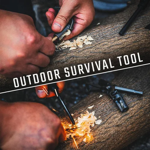 Vista 4 de KeyUnity Sacapuntas de mano de aleación de titanio KT00, mosquetón KU02 y paquete de silbato KA25M EDC