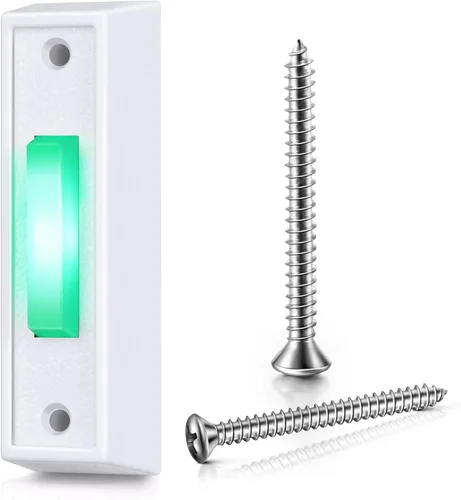 Saillong Botón de timbre con iluminación LED con cable, botones de timbre de repuesto para puerta de garaje, botón de montaje en pared, interruptor