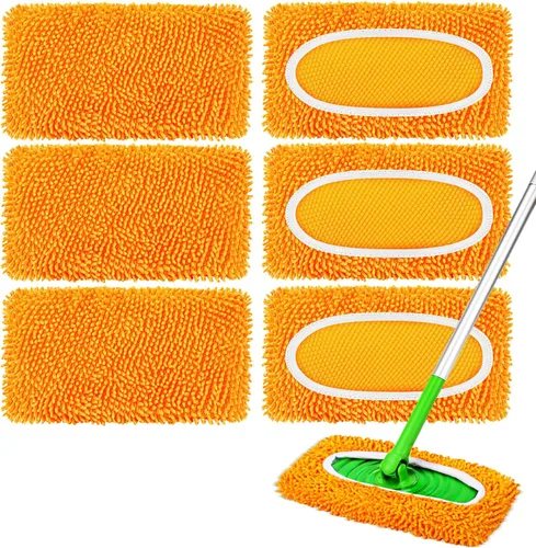 Vista 9 de 15 almohadillas de microfibra reutilizables compatibles con trapeador de barredora, repuestos de almohadillas húmedas de repuesto y paños de barrido