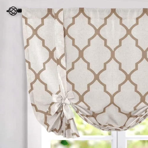 Vista 30 de jinchan Cenefa con estampado floral para ventanas de 36 pulgadas de largo, cenefas de cocina de lino para filtrar la luz campestre, tratamiento