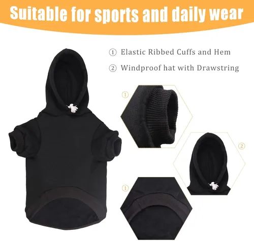 Vista 5 de Sudadera con capucha para perro, suéter de seguridad para perro, suave forro polar cepillado, sudadera con capucha con bolsillo para perros medianos