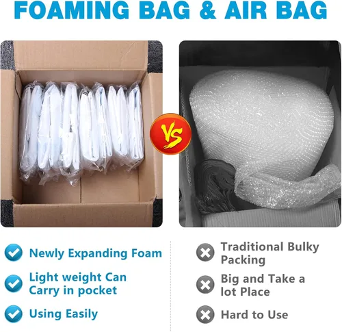 Vista 5 de 18" x 24" 8 PCS TONESPAC Instant Pack Quick Expanding Foam X-400 Bolsa de embalaje para embalaje y envío Paquete de 8