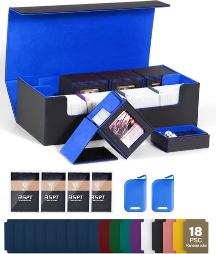 Vista 22 de Caja de almacenamiento de cartas ZLCA para cartas de intercambio, caja de cubierta de baraja MTG Commander con capacidad para más de 120 cartas
