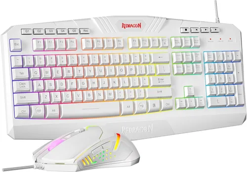 Vista 10 de Redragon S101M-KS Combo de teclado y mouse para videojuegos inalámbrico con Tri-Mode, teclado RGB y mouse para juegos de 4800 DPI, 10 teclas