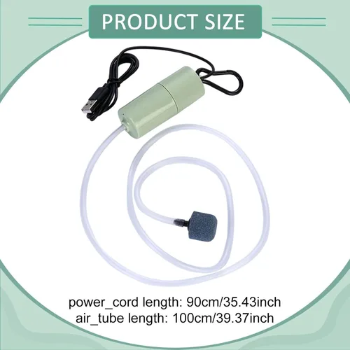 Vista 5 de Aquarium Air Pump Lightweight Mini Sturdy Fish Pump Portable for Fish Tank Outdoor Fishing Accessories