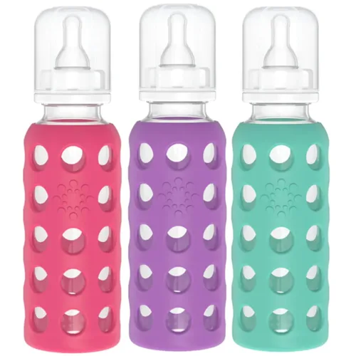 Vista 15 de Lifefactory Biberón de vidrio sin BPA Funda protectora de silicona Paquete de 2 de 4 onzas melón, plátano