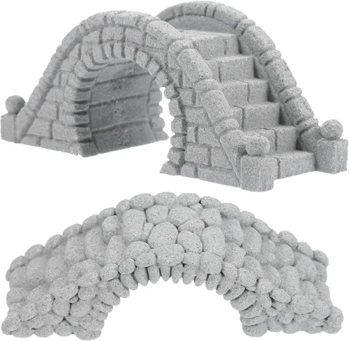 DECHOUS 2 piezas de micro paisaje puente de piedra pecera decoración pecera adornos retro decoración casa de muñecas puente mini jardín decoración