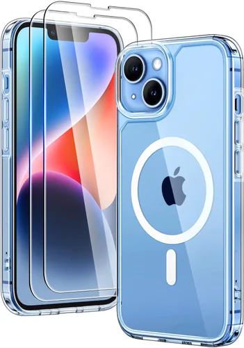 Vista 67 de TAURI - Funda magnética para iPhone 15 Pro Max, 3 en 1, compatible con MagSafe, no se pone amarilla, con 2 protectores de pantalla, protección