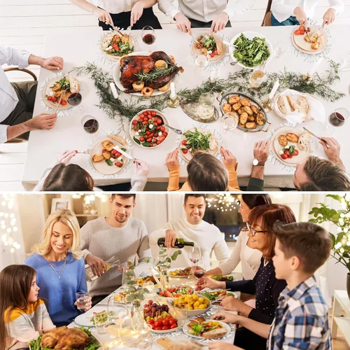 Vista 6 de 30Pcs Snowflake Paper Placemats Christmas Sliver Glitter Disposable Place Mats Winter Round Sparkle Decorative Table Chargers Xmas Snowflake