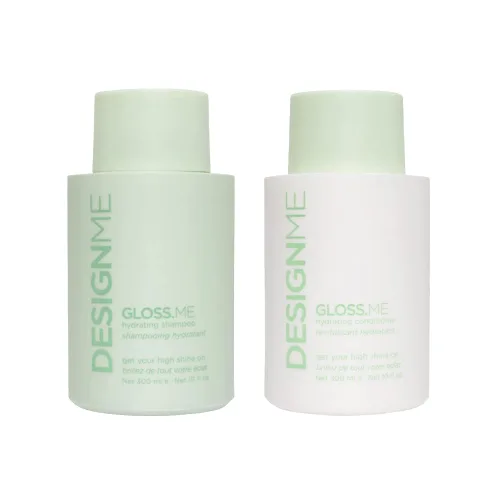 Design.Me GLOSS.ME Champú hidratante y acondicionador para cabello seco | Champú de cáñamo y aceite de argán con acondicionador de cabello lacio y
