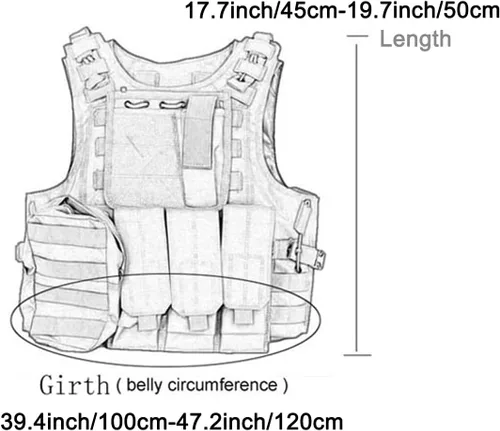 Vista 7 de AZB Chaleco táctico, chaleco ligero de Airsoft, chaleco de paintball ajustable con bolsa extraíble