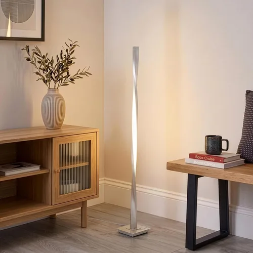 Vista 3 de Brightech Helix - Lámpara de pie LED moderna que cambia de color, lámpara de pie de 48 pulgadas de alto con gradiente de color RGB y poste de Luz