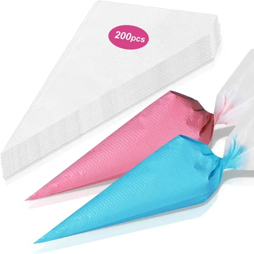 Vista 9 de firstake Juego de bolsas de tubería y puntas - 100 unidades de mangas pasteleras desechables de 12 pulgadas, bolsas de glaseado engrosadas, bolsas