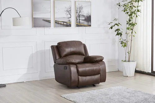 Vista 30 de Betsy Furniture 8018 - Juego de sillón reclinable de cuero reconstituido, para sala, sofá reclinable, sofá de dos piezas y sillón de cuero