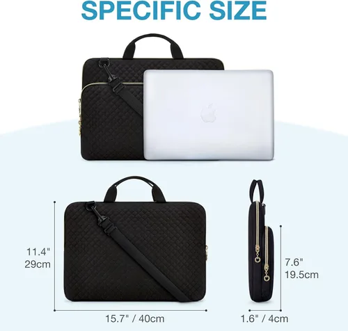 Vista 6 de BAGSMART Funda protectora para laptop de 15.6 pulgadas compatible con MacBook Pro de 16 pulgadas, 15.6 pulgadas HP, Dell, Acer Aspire, ASUS