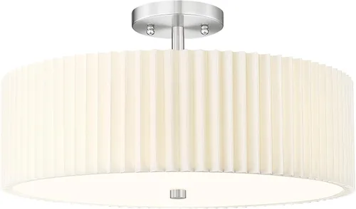Vista 31 de Oro Lámparas de Techo de Montaje Semiempotrado, Lámparas de Techo de 6 Luces de 18 Pulgadas con Soporte de Tela en Forma de Flor, Iluminación