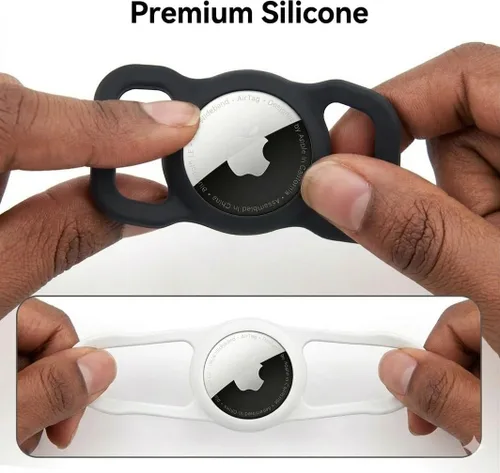 Vista 3 de SWINCHO Soporte para AirTag para collar de perro [2 unidades] Soporte impermeable de silicona elástica de alta resistencia para perros y gatos