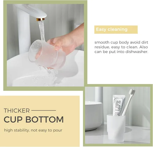 Vista 4 de Vaso de vidrio, vaso de enjuague de baño esmerilado, vaso de repuesto para soporte de cepillo de dientes Aomasi