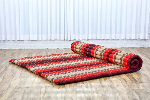 Vista 63 de Leewadee colchón tailandés enrollable para cama de invitados, tapete de yoga, para masaje tailandés, ecológico, orgánico y natural.