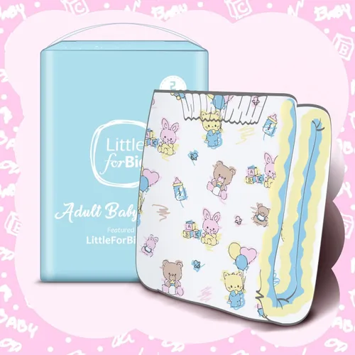 Vista 7 de Littleforbig Pañal impreso adulto 2 piezas - Baby Cuties (M 28 ″-38 ″)