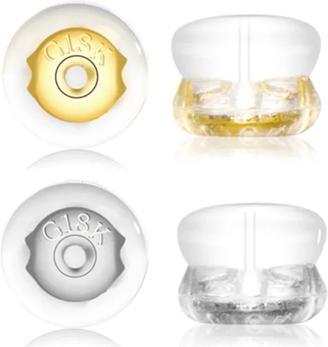 Vista 9 de Parte trasera de aretes, de silicona de oro de 18 quilates para tachuelas/orejas caídas, bloqueo seguro para aretes pesados, no irrita