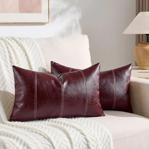 Vista 14 de Fancy Homi Fundas de almohada 22x22, paquete de 2 fundas de almohada decorativas marrones de 22x22 pulgadas para sofá, cama, dormitorio, sala