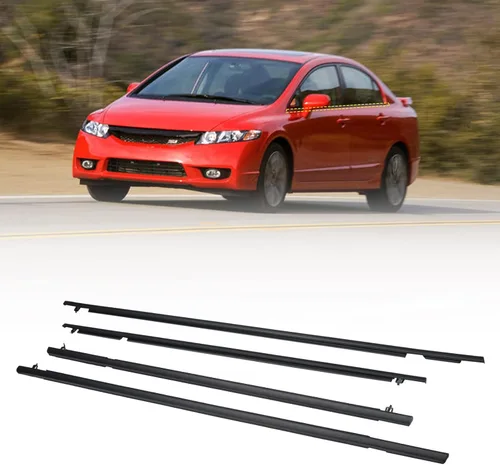ZONFANT 4 unidades de cinturón de sellado para ventana de puerta exterior de automóvil compatible con Honda Vehicle Civic 2006-2011, repuesto