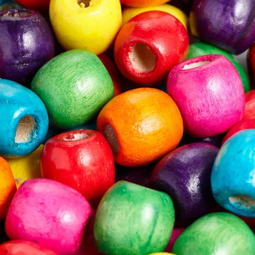 Vista 5 de 50 cuentas de madera con agujero grande para manualidades y macramé de 17 mm x 14 mm, cuentas de barril para el cabello con agujero grande de 8 mm