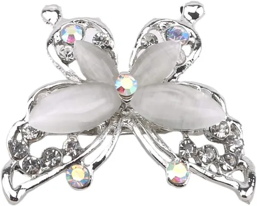 Vista 3 de LKEEP Broche de mariposa, elegantes broches de diamantes de imitación para mujer, bufanda, chal, accesorios de ropa, Metal, no conocido