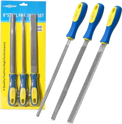 Vista 11 de YKLP Juego de limas de agujas (acero al carbono, 5 piezas) de acero de aleación endurecido, el juego incluye lima plana, cuadrada, triangular