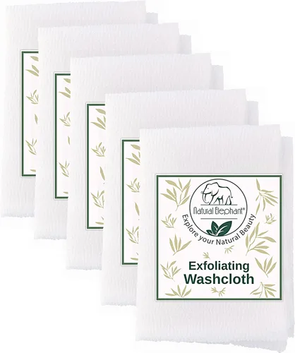 Vista 8 de Natural Elephant Paño exfoliante gris carbón japonés limpiador de ducha para cuerpo (paquete de 2 (2 paños))